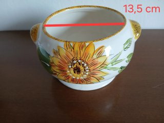 Zuppiera o centrotavola con girasoli