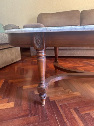 Mesa baja de salón madera y mármol