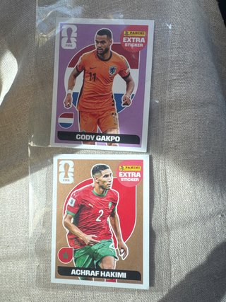 Cromos Panini Extra FIFA Cody Gakpo y Hakimi
