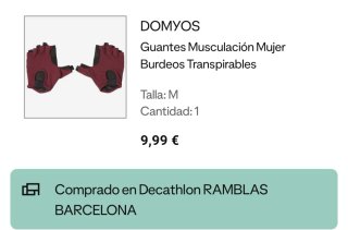 Guantes Fitness Burdeos Talla M
