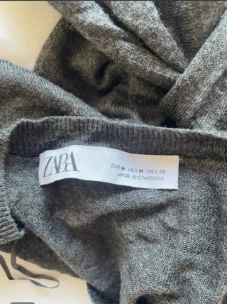 Jersey fino Zara gris con puntos