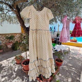 Traje de flamenca niña amarillo lunares