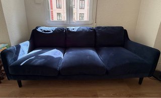 Sofá 3 plazas azul Conforama