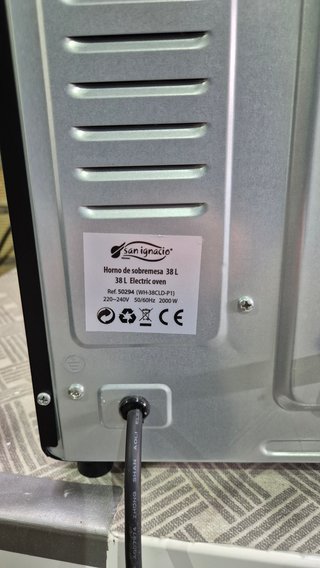 Horno Eléctrico Sobremesa 38L San Ignacio