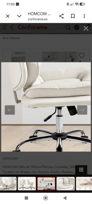 Silla de Oficina HOMCOM Gris/Blanco
