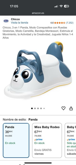 Correpasillos Chicco 3 en 1 Panda