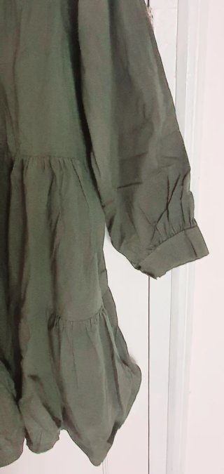Vestido camisero boho verde