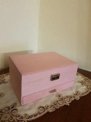 Portagioie in velluto rosa
