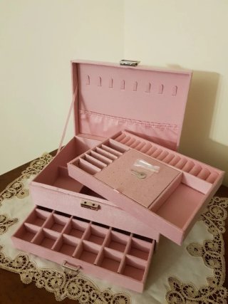Portagioie in velluto rosa