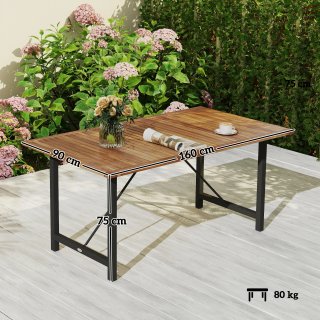 Tavolo da Giardino 160x90 cm in Legno di Acacia