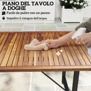 Tavolo da Giardino 160x90 cm in Legno di Acacia