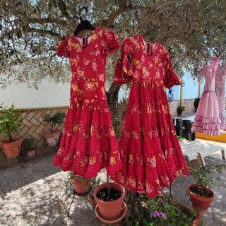 Traje de flamenca niña rojo
