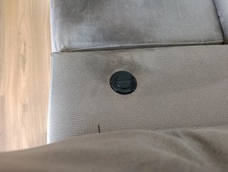 Sofá reclinable automático beige/gris