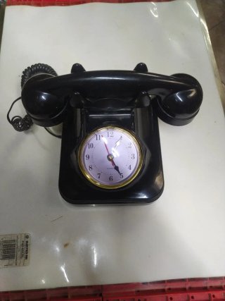 Reloj Teléfono Antiguo Decorativo Negro