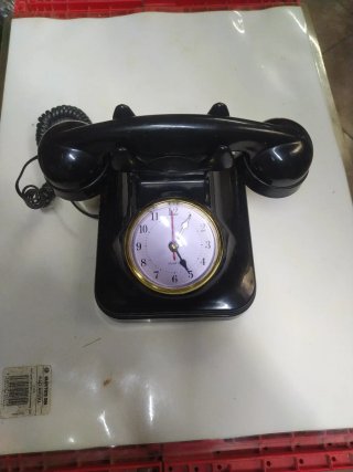 Reloj Teléfono Antiguo Decorativo Negro