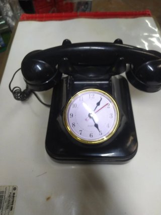 Reloj Teléfono Antiguo Decorativo Negro