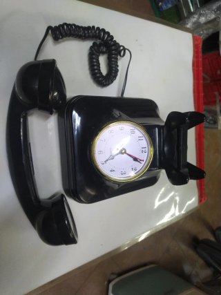 Reloj Teléfono Antiguo Decorativo Negro