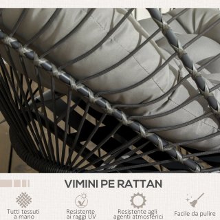 Poltrona Sospesa con Cuscino Seduta Pieghevole