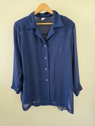 Blusa casaca larga azul