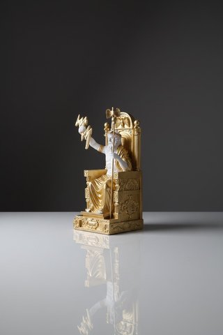 Scultura Zeus Trono Resina 22cm