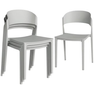 Set 4 Sedie Giardino Impilabili Struttura pp