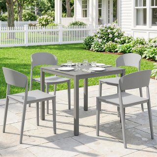 Set 4 Sedie Giardino Impilabili Struttura pp