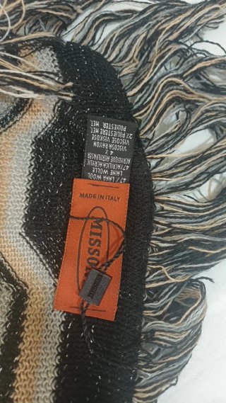 Missoni Poncho/Coperta Zigzag Beige/Grigio