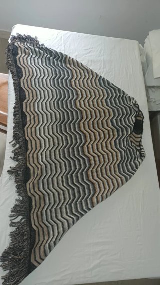 Missoni Poncho/Coperta Zigzag Beige/Grigio