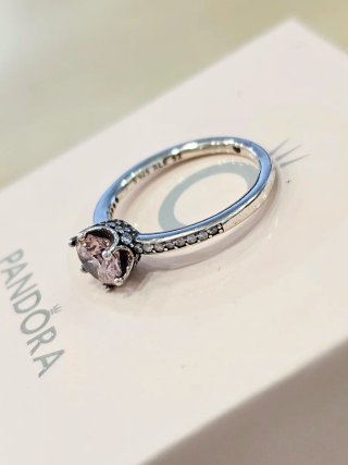 Anillo Pandora Solitario Rosa Talla 52+caja