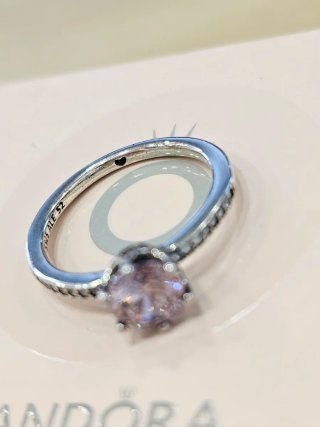 Anillo Pandora Solitario Rosa Talla 52+caja