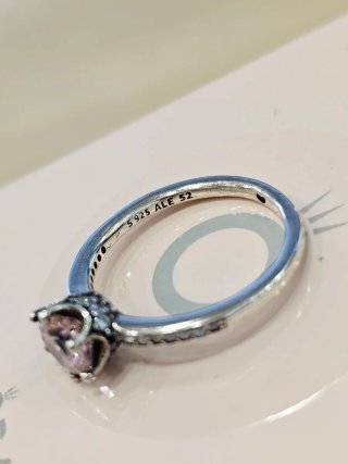 Anillo Pandora Solitario Rosa Talla 52+caja