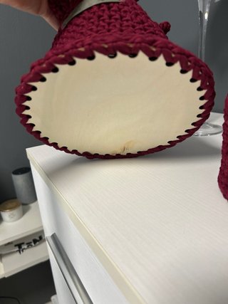 2 Cestini Uncinetto Fatti a Mano bordeaux