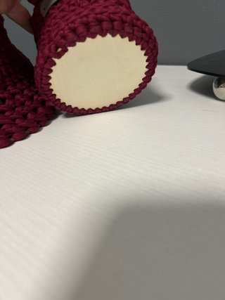 2 Cestini Uncinetto Fatti a Mano bordeaux