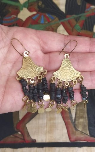 Conjunto bisutería egipcia vintage rojo y negro