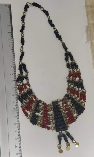 Conjunto bisutería egipcia vintage rojo y negro