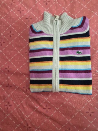 Jersey Lacoste rayas multicolor cremallera