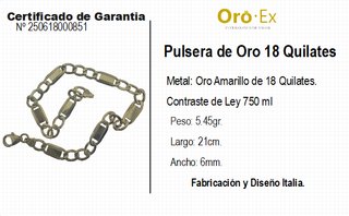 PULSERA ORO DE 18 KILATES - ORO 18KT
