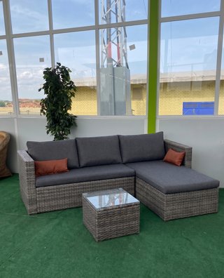 Conjunto de jardín ratán y cristal - envio gratis