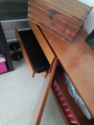 Mueble bajo TV madera maciza
