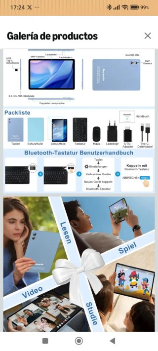Tablet Android 15 10.1 1TB+30GB+128GB