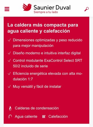 Caldera Saunier Duval ThemaTek Condens 24 + mando