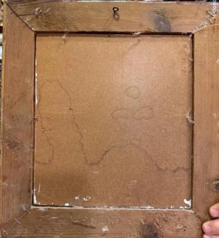 Cuadro al óleo antiguo con marco de madera