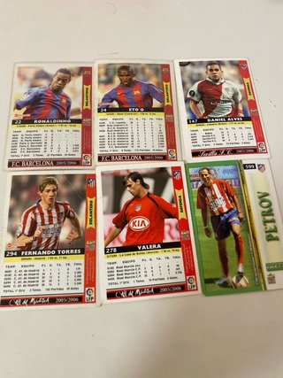 Lote cromos fútbol retro Ronaldinho 2006, etc.
