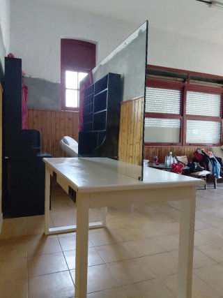 Tocador mueble peluqueria blanco.
