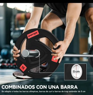 Barra olímpica + discos 15kg