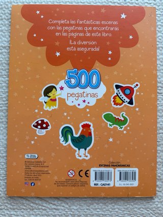 Libro 500 pegatinas de fantasía (nuevo)
