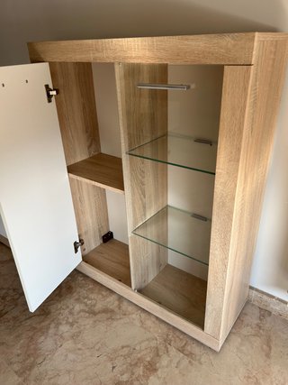 Composición comedor moderno blanco y madera