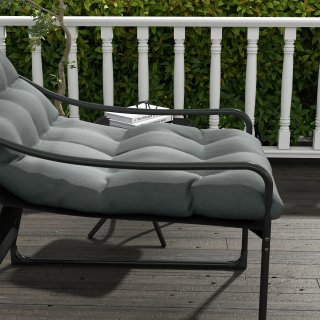Poltrona da Giardino con Cuscino Imbottito Acciaio