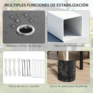 Carpa Plegable 3x3m con 2 Paredes