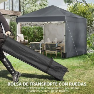 Carpa Plegable 3x3m con 2 Paredes